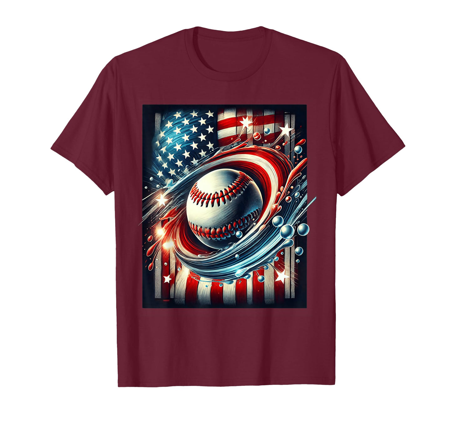 Baseball 4th Of July Men USA American Flag Patriotic Men T-Shirt
