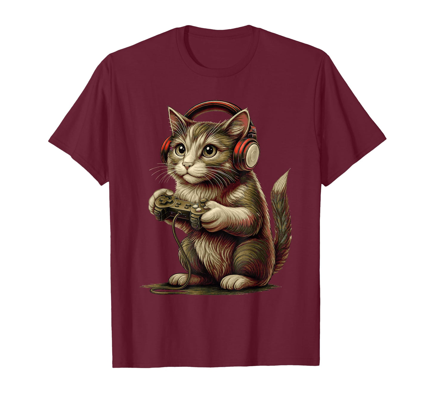 Gamer Cat Video Games Boys Teen Men Girls Funny Gaming T-Shirt