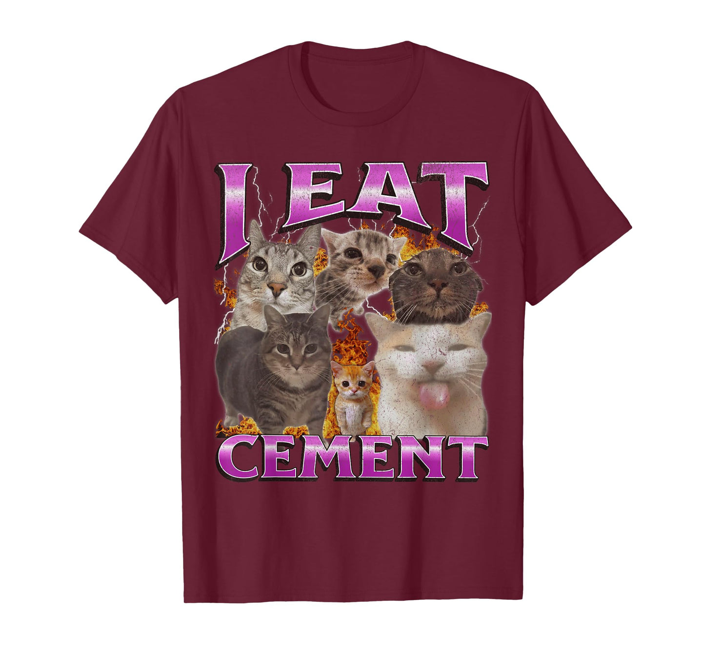 I Eat Cement Funny Cat Meme Bootleg Graphic T-Shirt