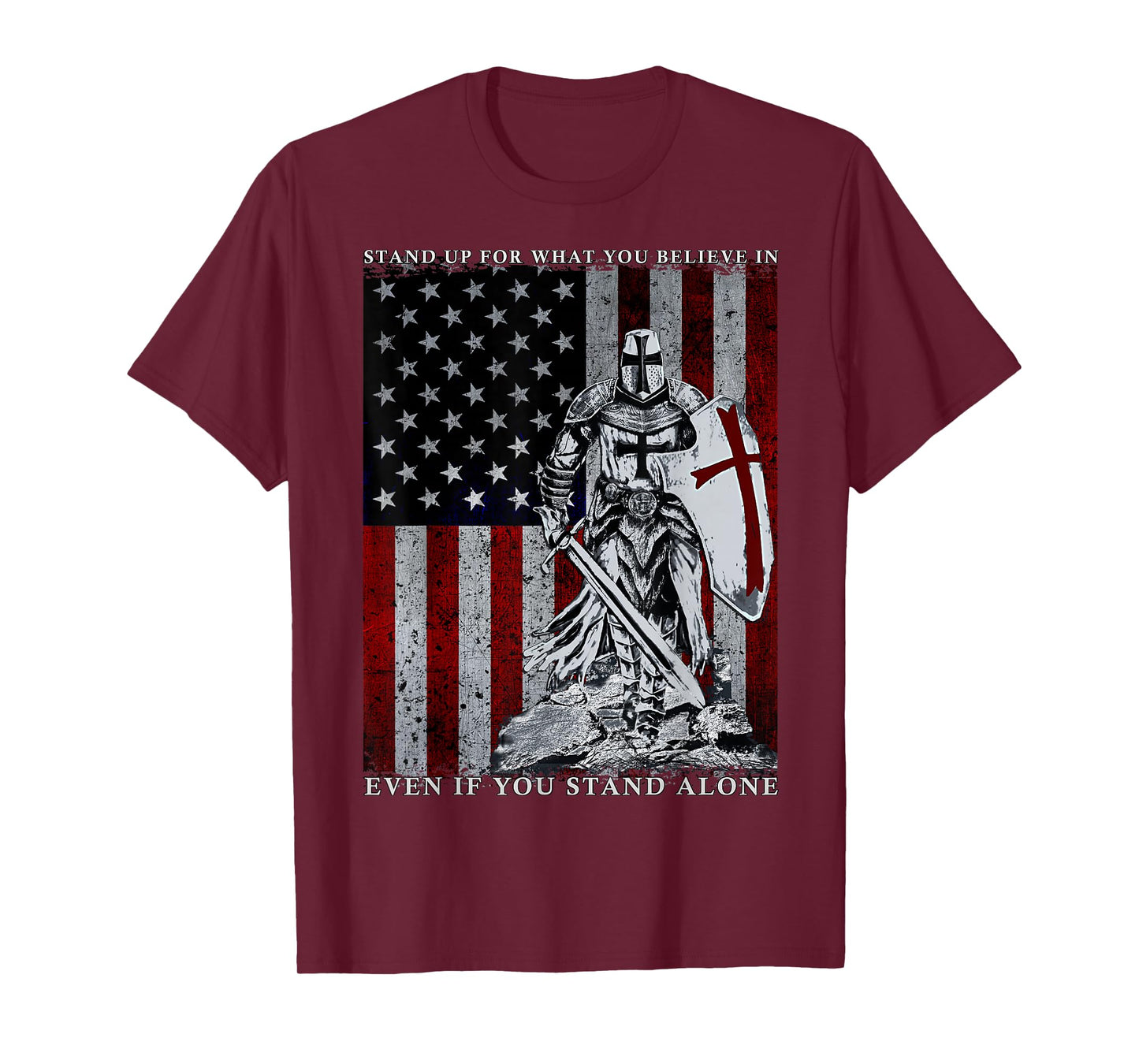 Knight Templar American Flag Crusader T-Shirt