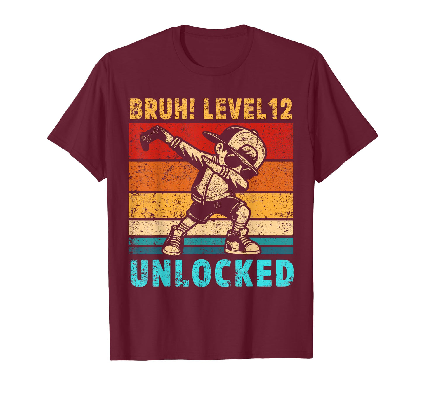 12 Year Old Birthday Dabbing Boy Bruh 12th Level Unlocked T-Shirt