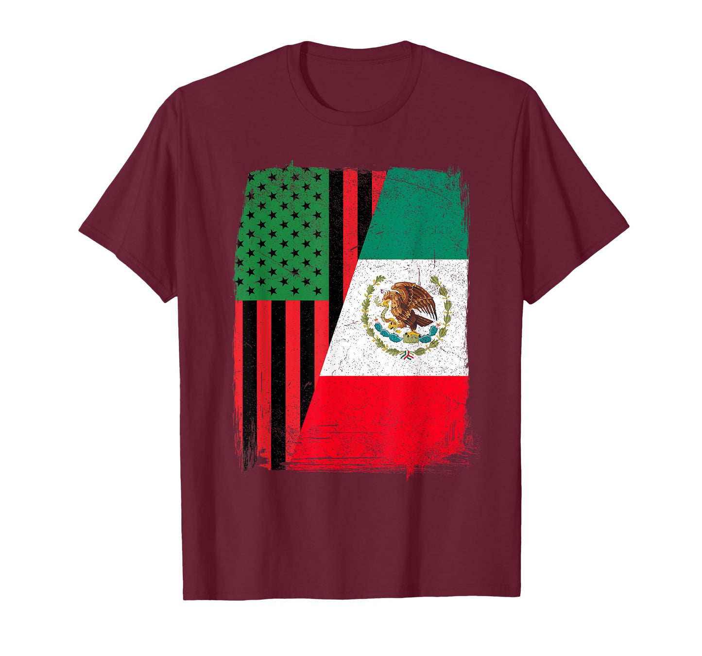 Blaxican Half Black Half Mexican African American Flag T-Shirt