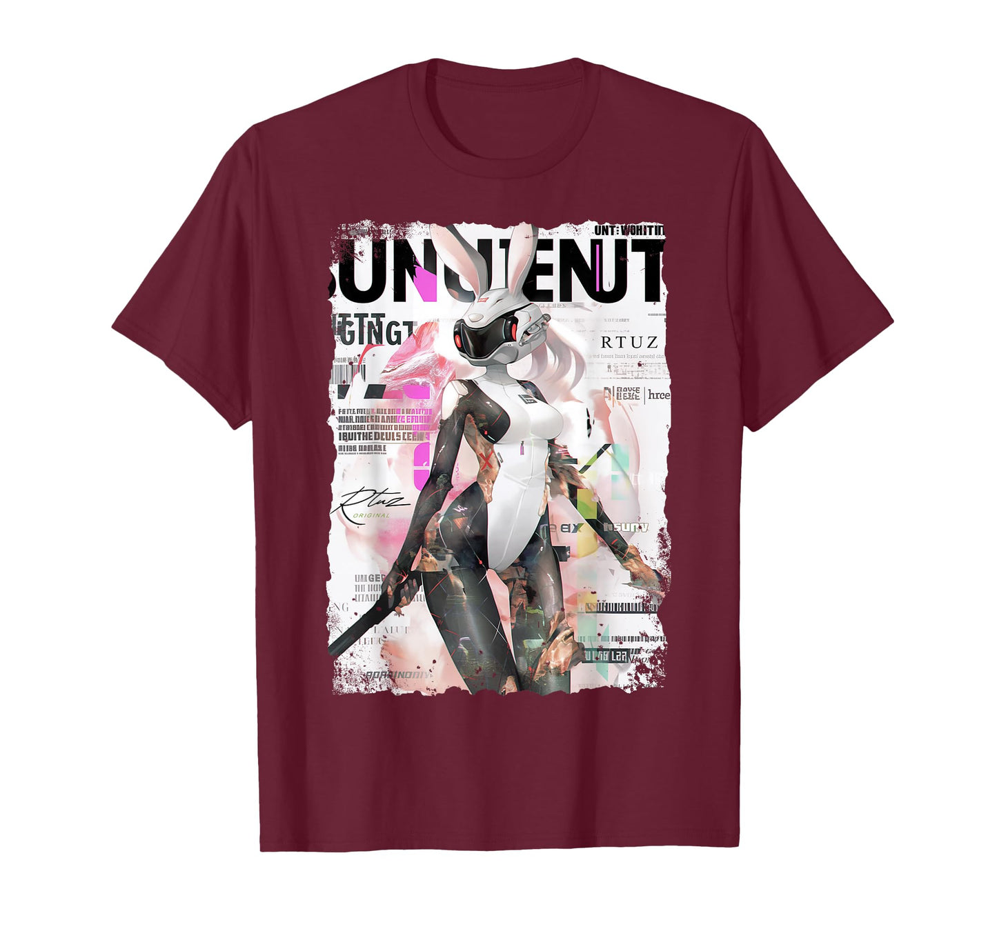 Magazine Cover Vintage Girl Bunny Collage Sexy Model Pin-Up T-Shirt