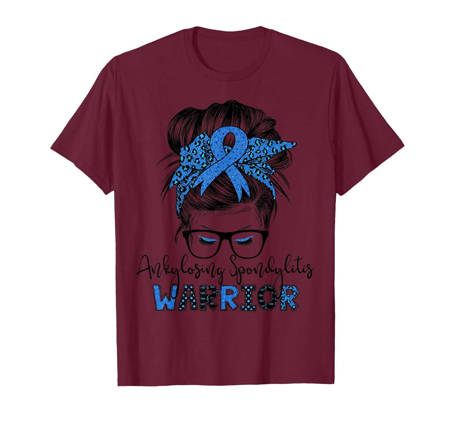 Ankylosing Spondylitis warrior messy hair bun T-Shirt