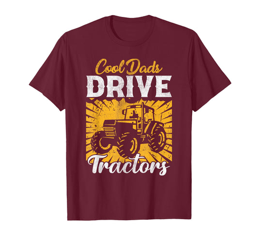 Cool Dads Drive Tractors Farmer Dad Funny Dad Farming T-Shirt, Small, Black
