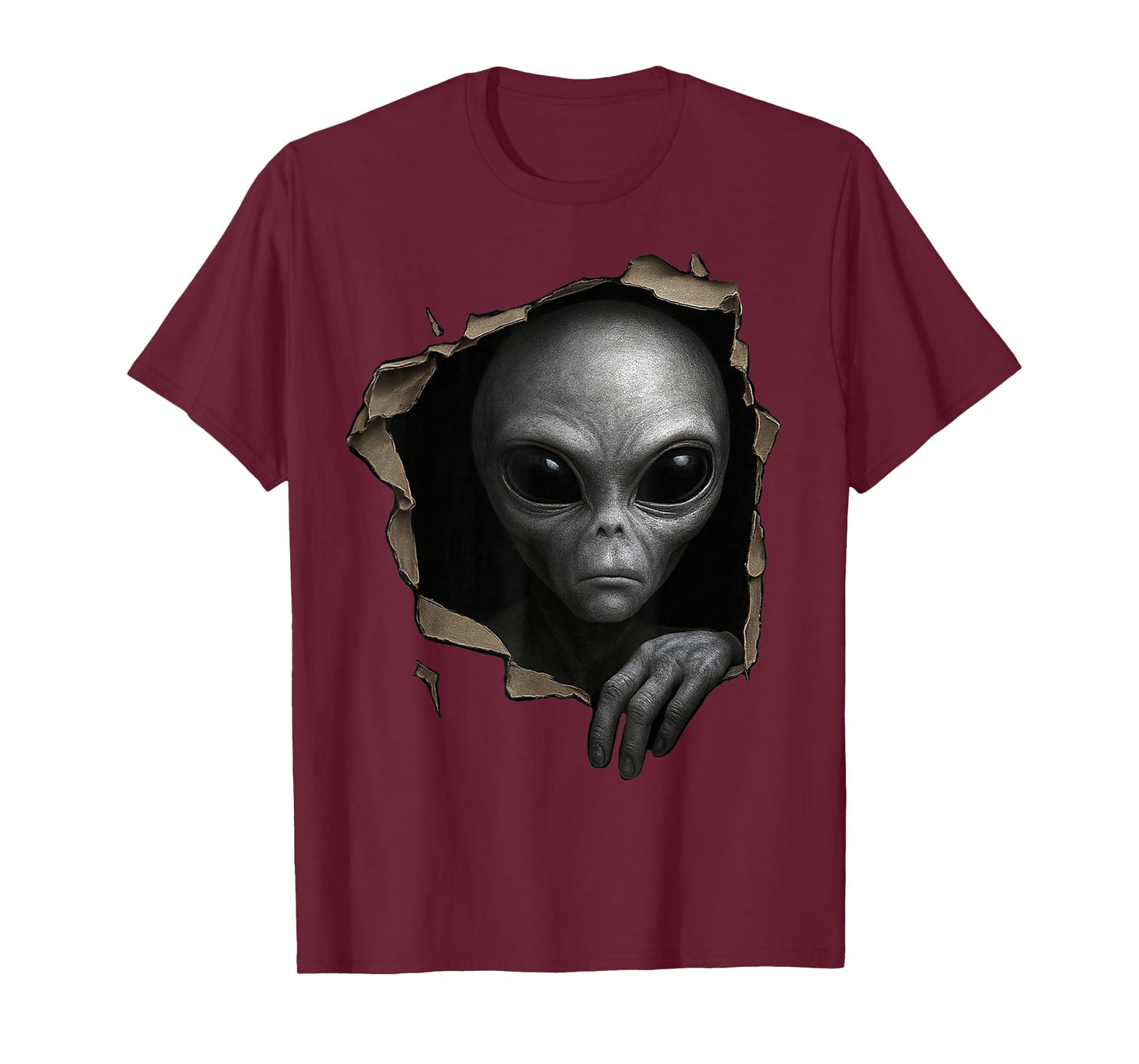 Alien Grey Torn Cloth Funny Extraterrestrial 3D Graphic T-Shirt