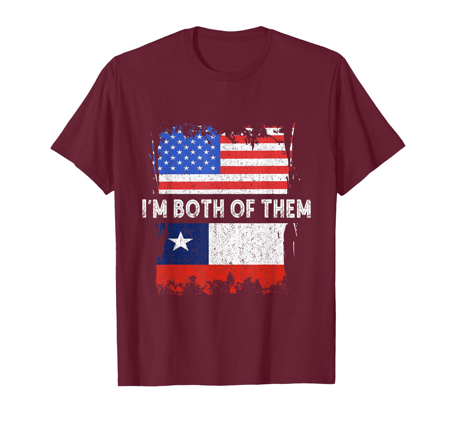Chile Flag I'm Both Of Them USA America Chilean Roots T-Shirt