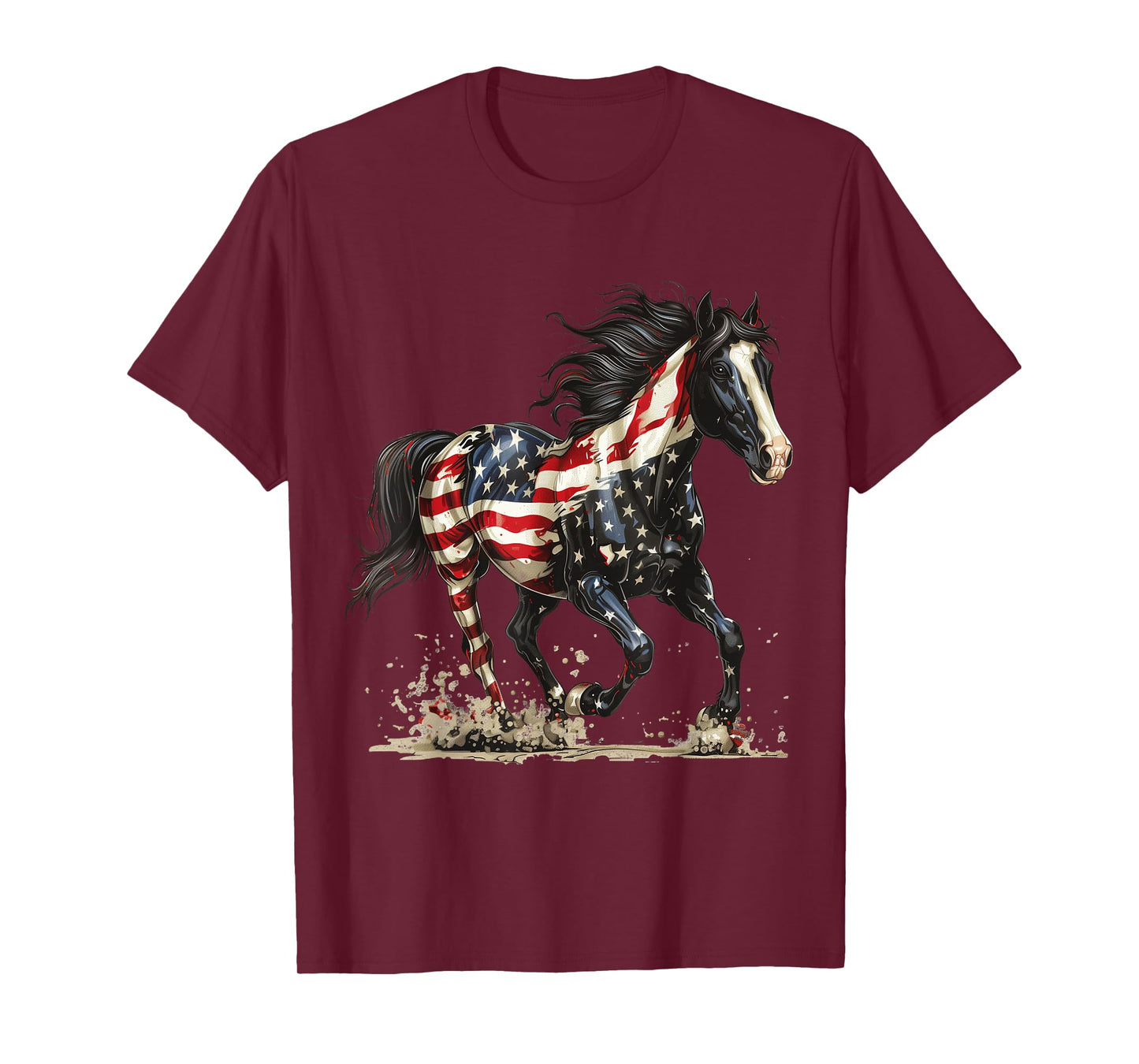 Patriotic Horse USA Flag Vintage Horse 4th of July T-Shirt