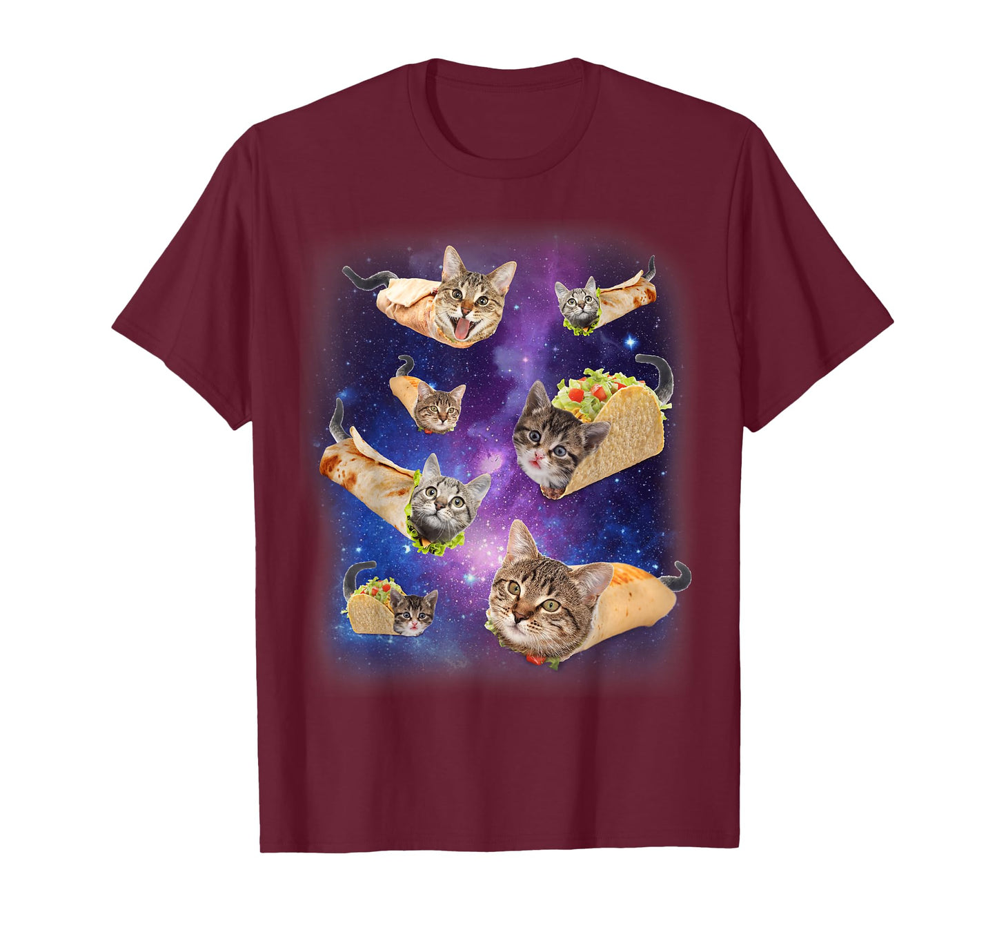 Burrito Cat and Taco Cat Space Galaxy Meme Tacocat Silly T-Shirt