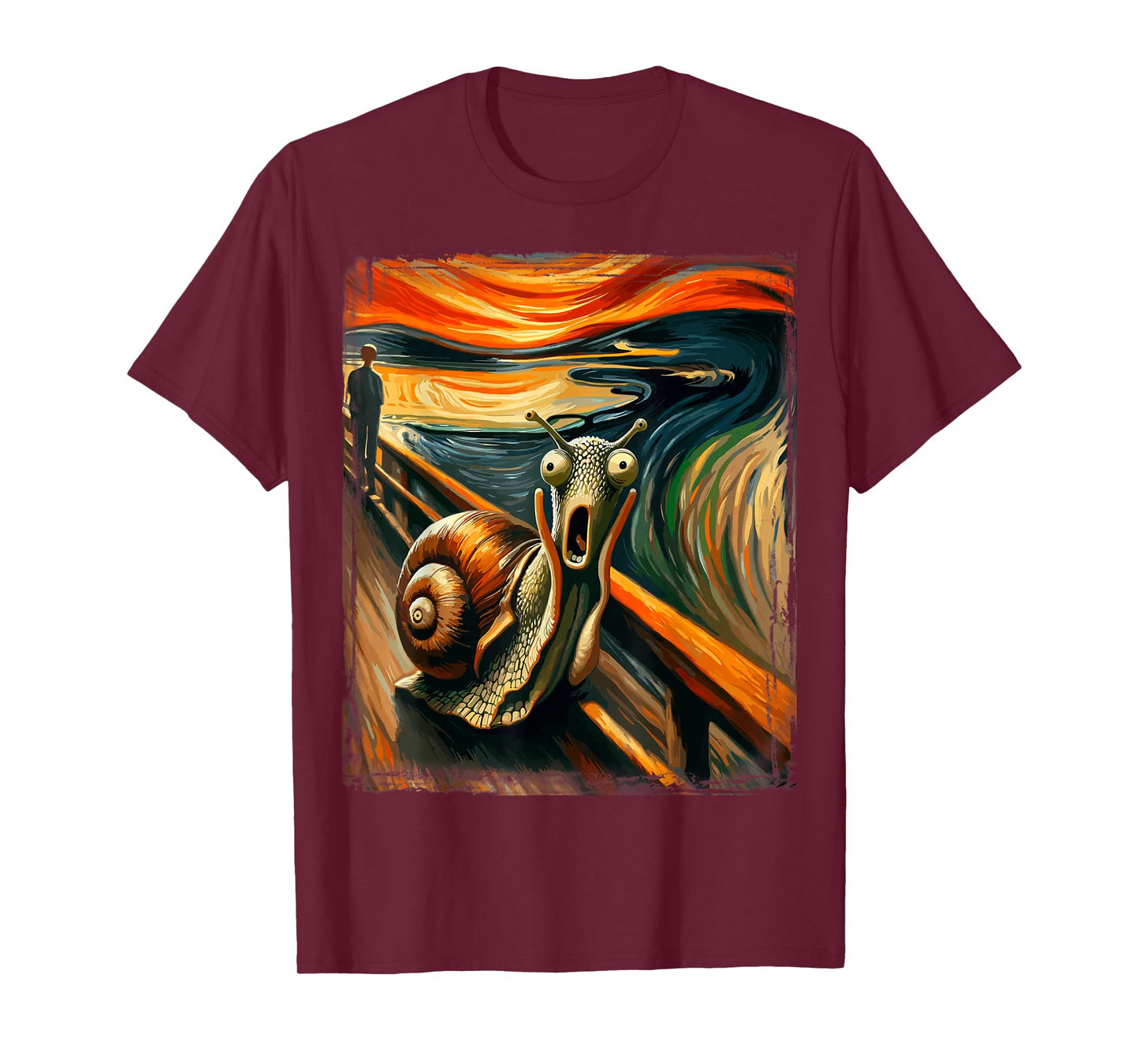 Artistic Scream Parody Funny Animal Painting Art Humor Snail T-Shirt