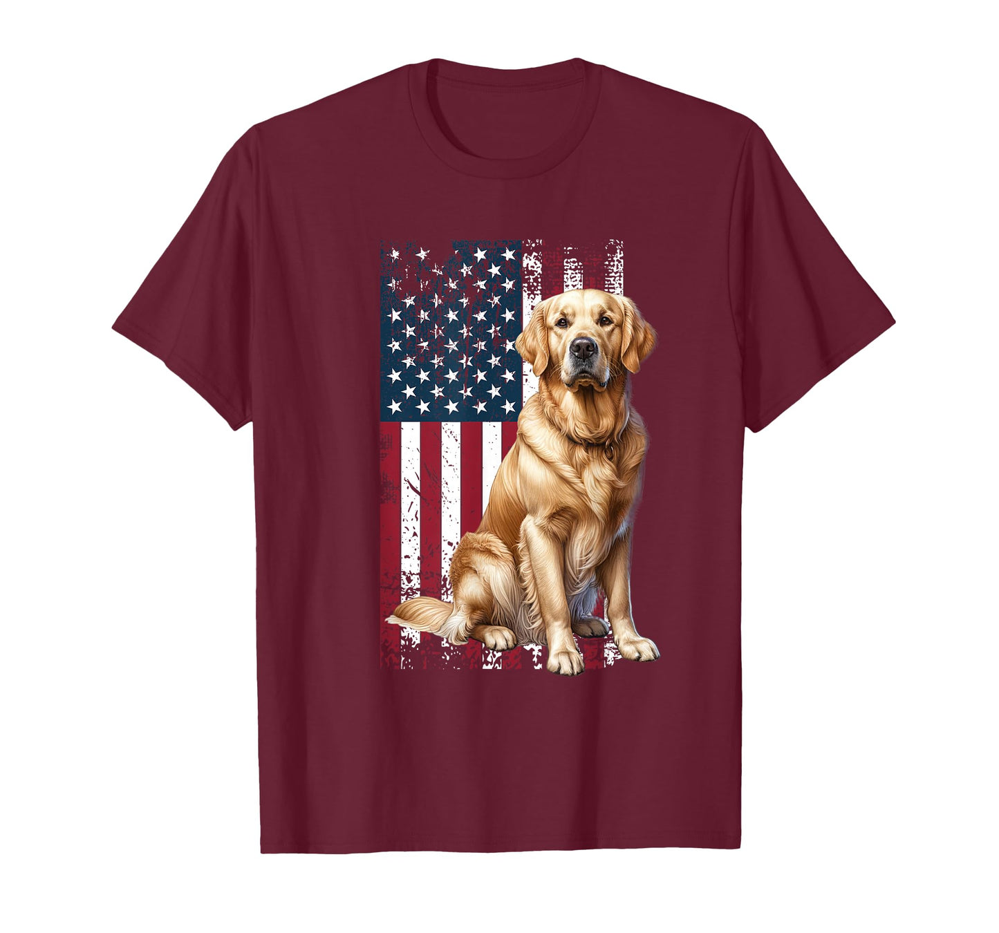 Golden Retriever Dog Owner USA Flag T-Shirt