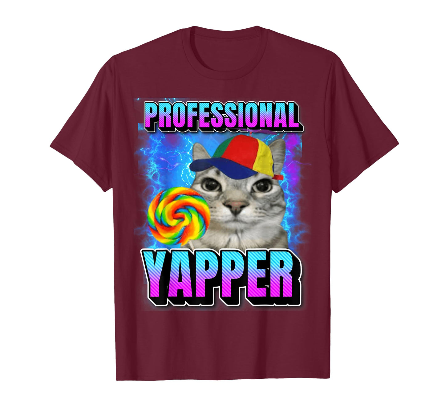 Professional Yapper Silly Sleepy Cat Meme Funny Memes Gen-Z T-Shirt