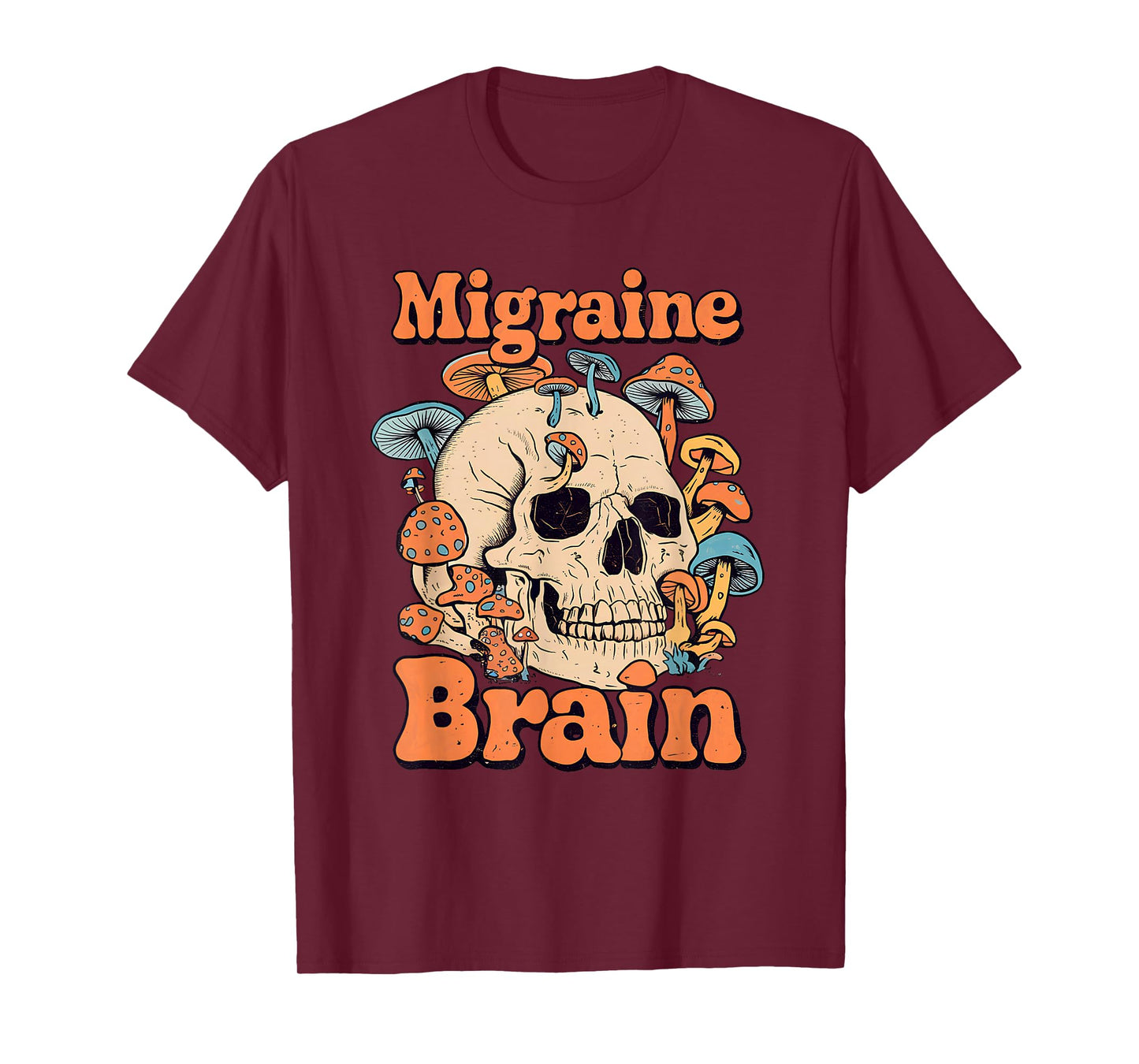 Chronic Migraine Awareness Month Brain Skull Purple Ribbon T-Shirt
