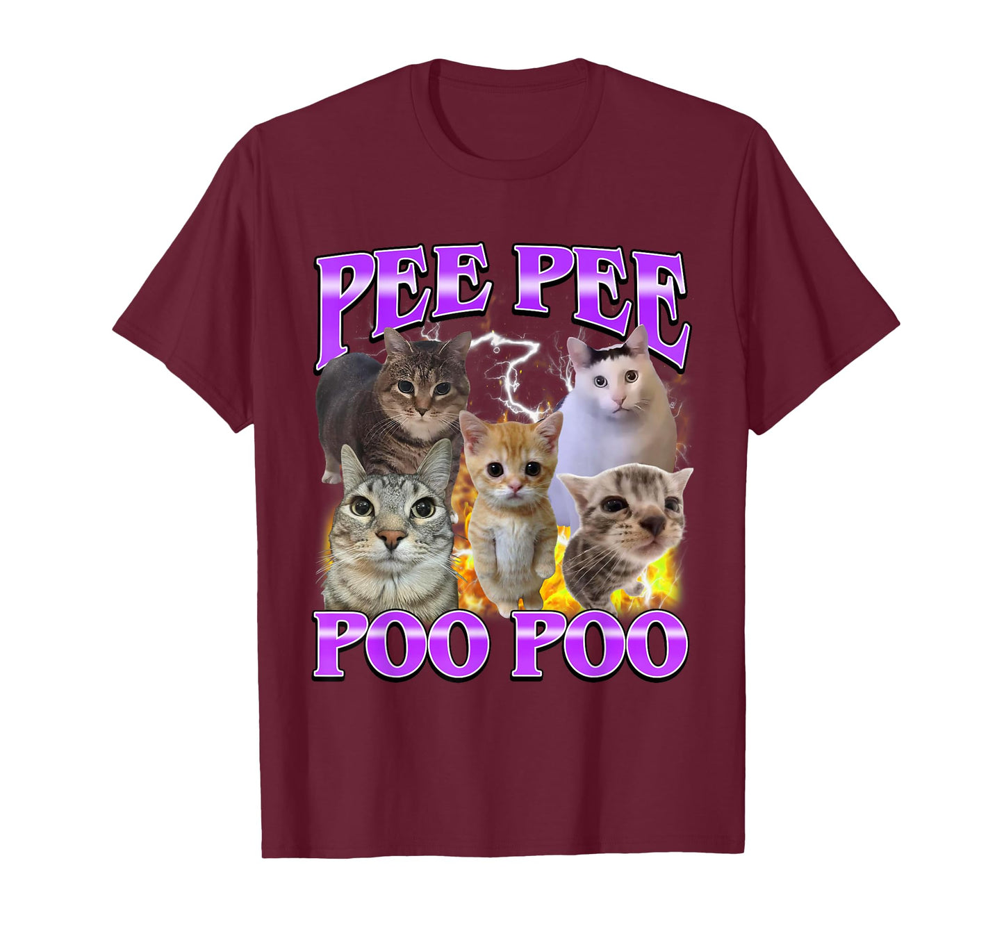 Pee Pee Poo Poo Funny Offensive Cat Meme Men Women T-Shirt