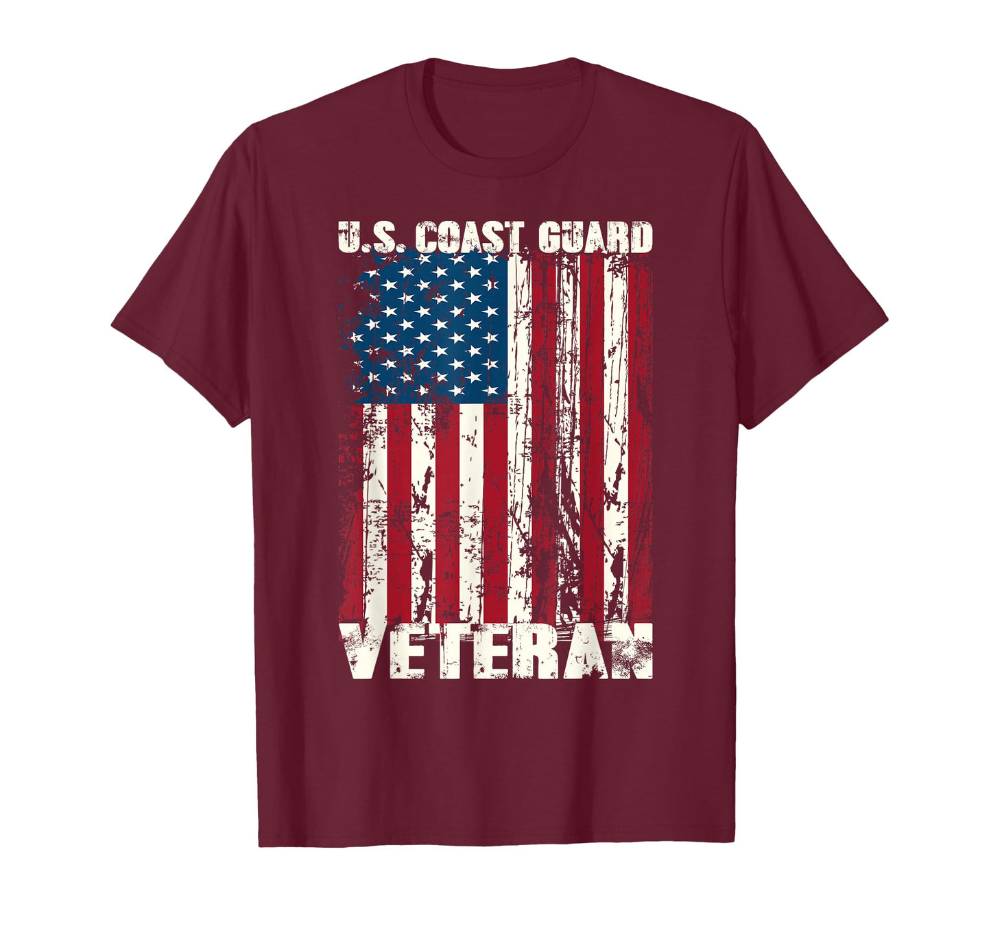 Distressed American Flag Us Coast Guard Veteran Day Gifts T-Shirt