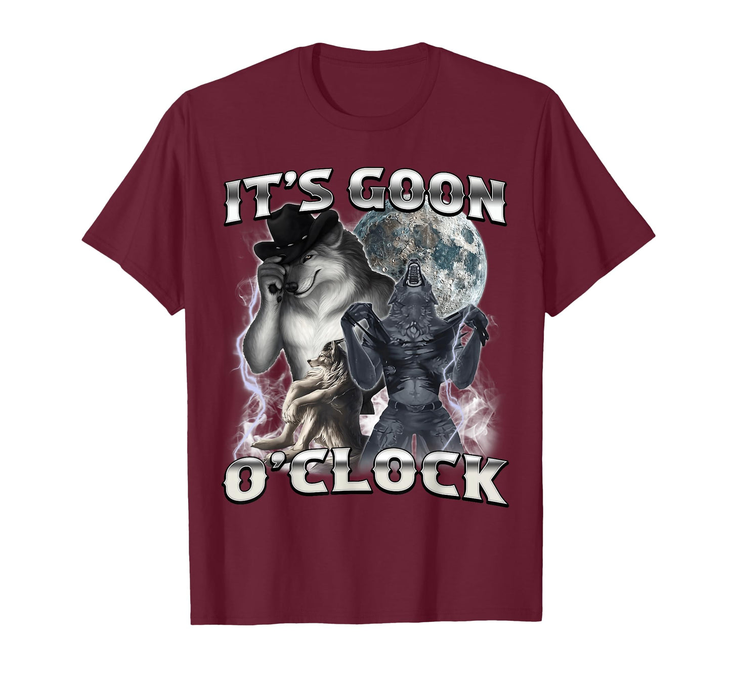 It's Goon O'clock Funny Alpha Wolf Ironic Meme Men Women T-Shirt