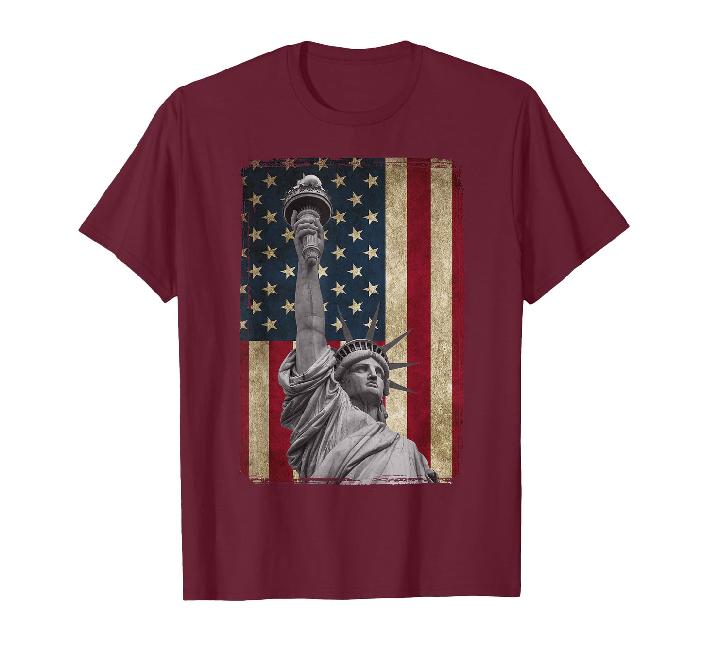 USA American Flag and Statue of Liberty Tee Shirt T-Shirt