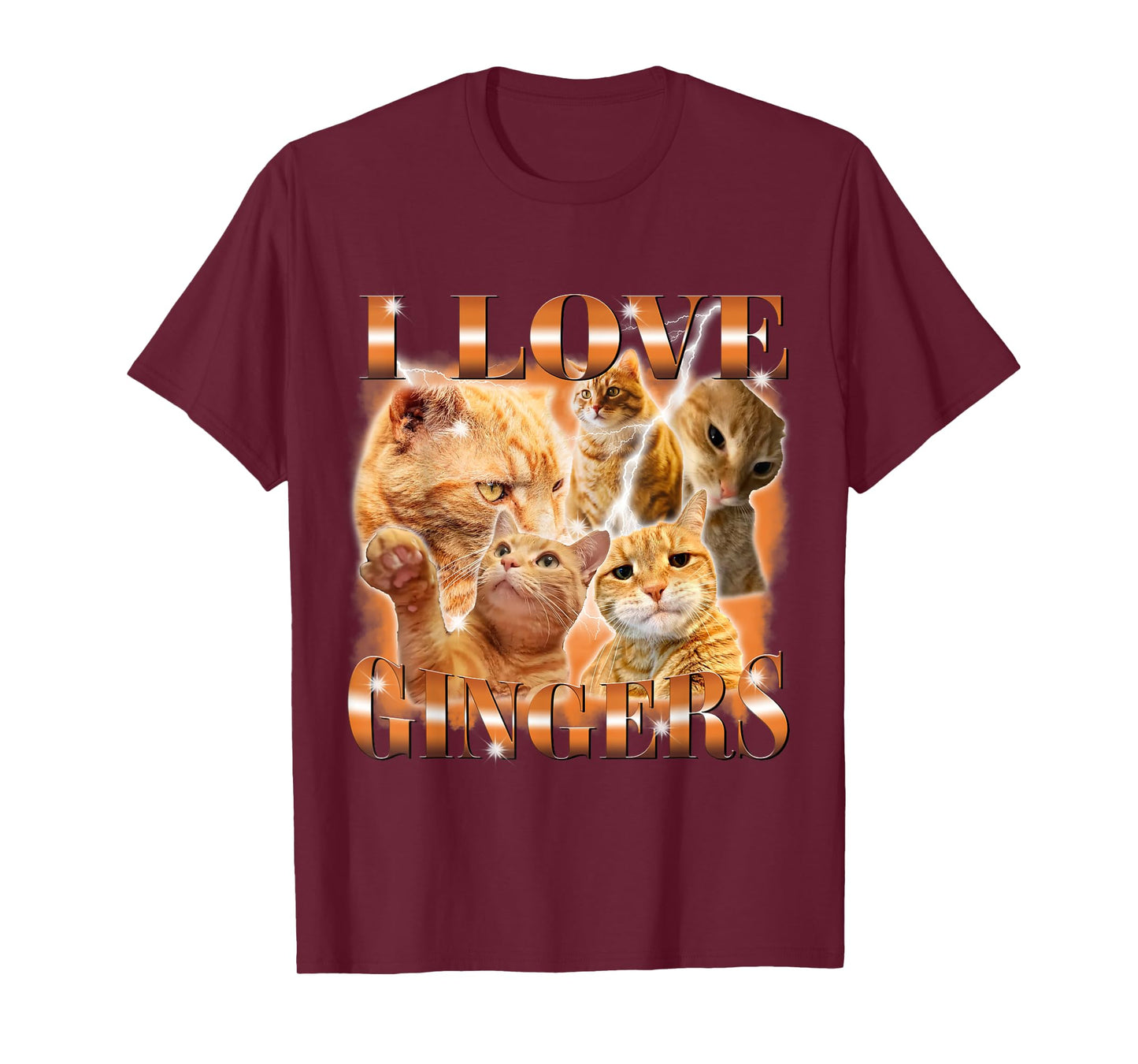 I Love Gingers Funny Orange Cat Cat Meme Kitty Cat Lovers T-Shirt