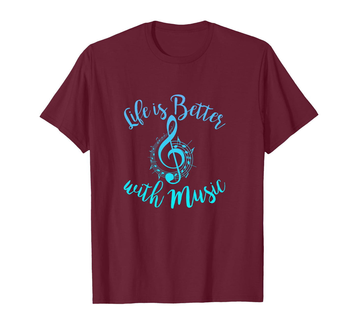 Life is Better with Music Notes Teen Girl Women Musician Long Sleeve T-Shirt