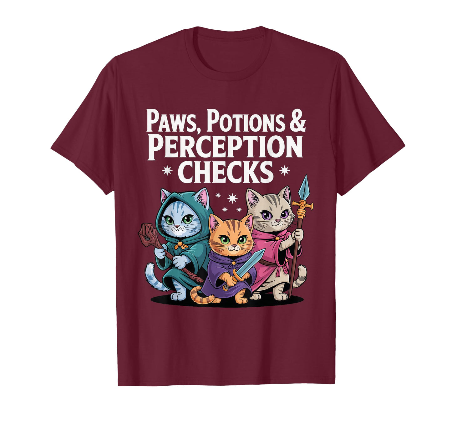 Paws Potions Perception Tabletop Funny Men Women Kids Dad T-Shirt
