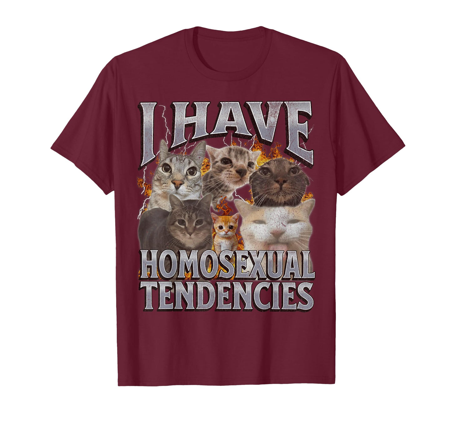 I Have Homosexual Tendencies Funny Cat Meme Bootleg Graphic Men Women T-Shirt