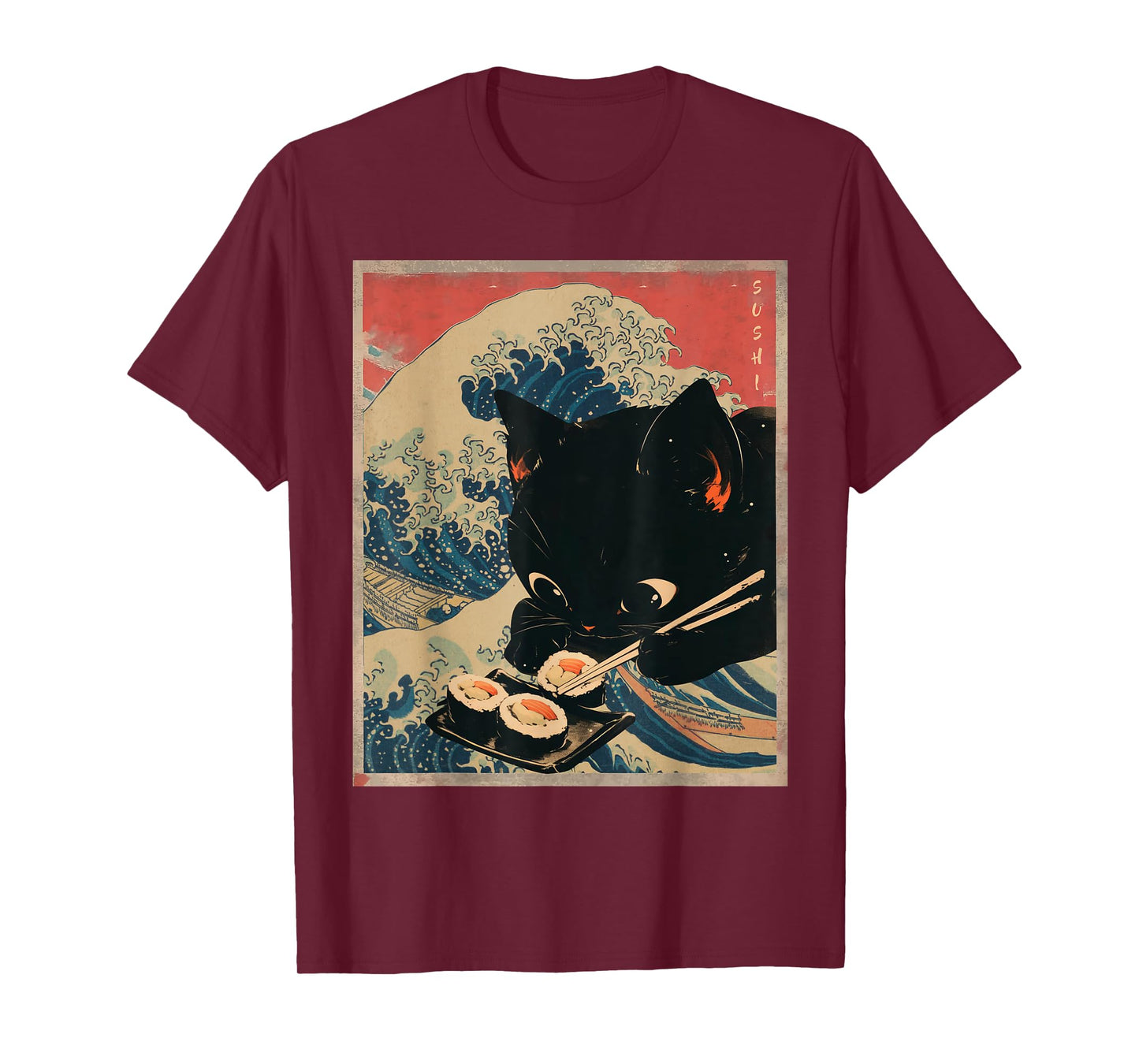 Sushi Cat Japanese Kawaii Sushi Cat Japan Anime Sushi Cat T-Shirt