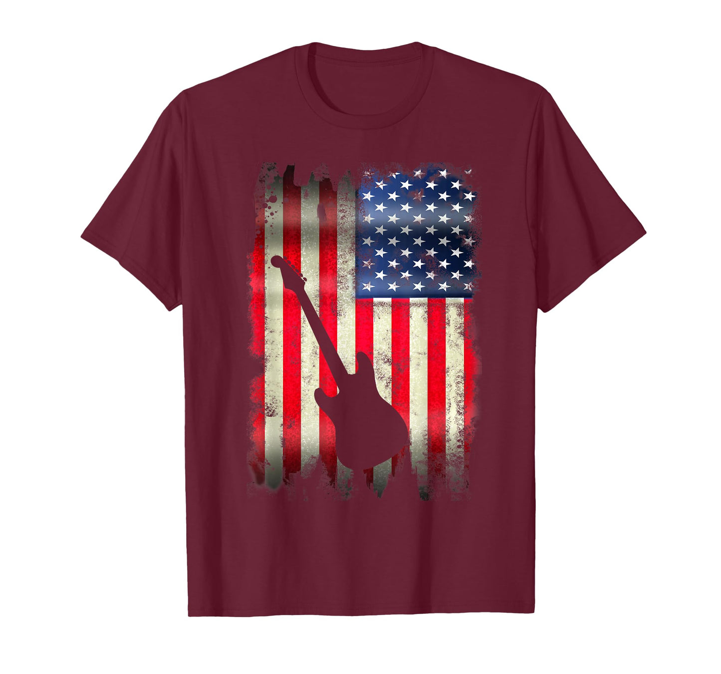 Guitarist USA American Flag 4th of July Patriotic Guitar T-Shirt