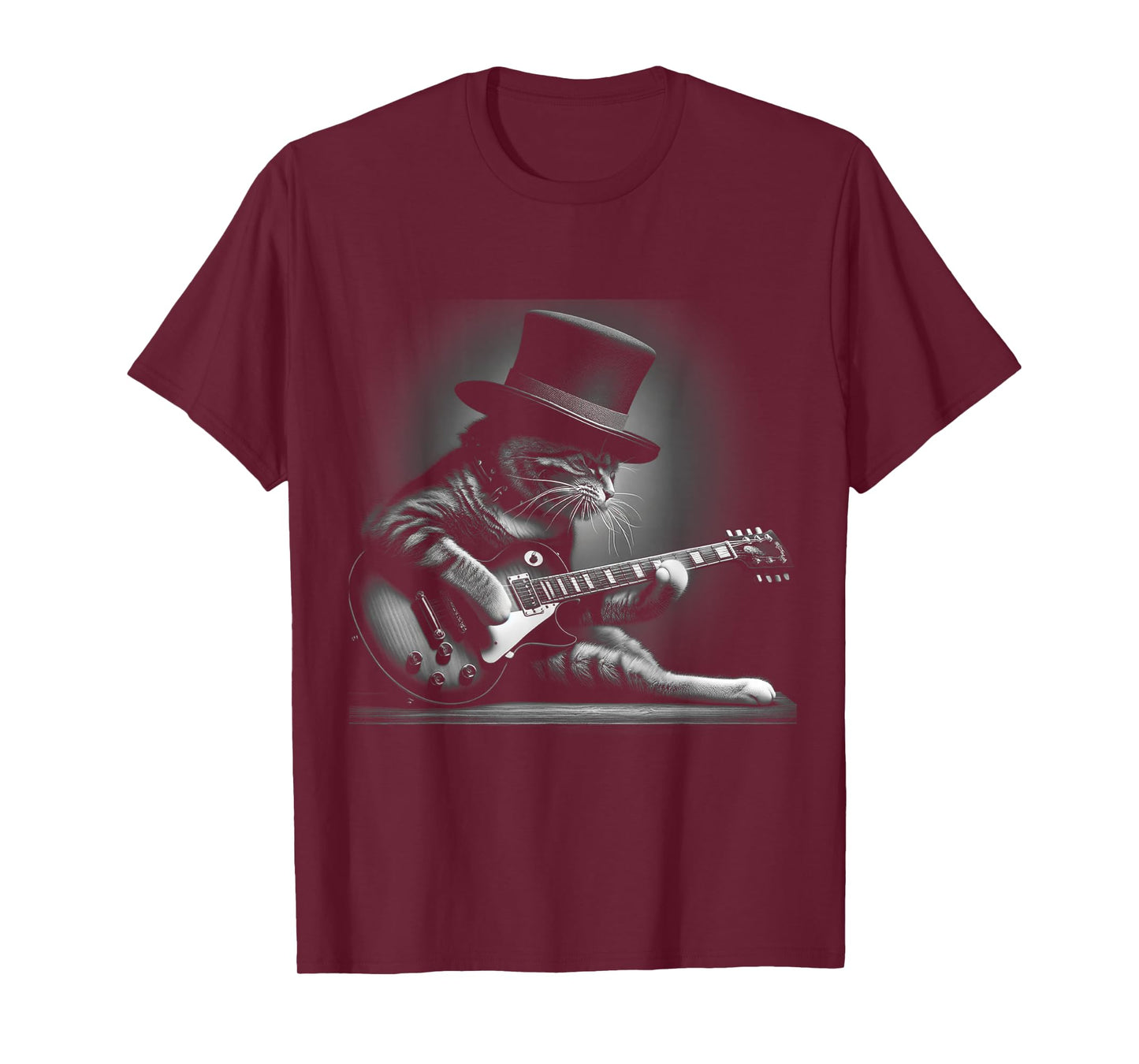 Cat Playing Guitar - Funny Rock Music Guitar Cat T-Shirt
