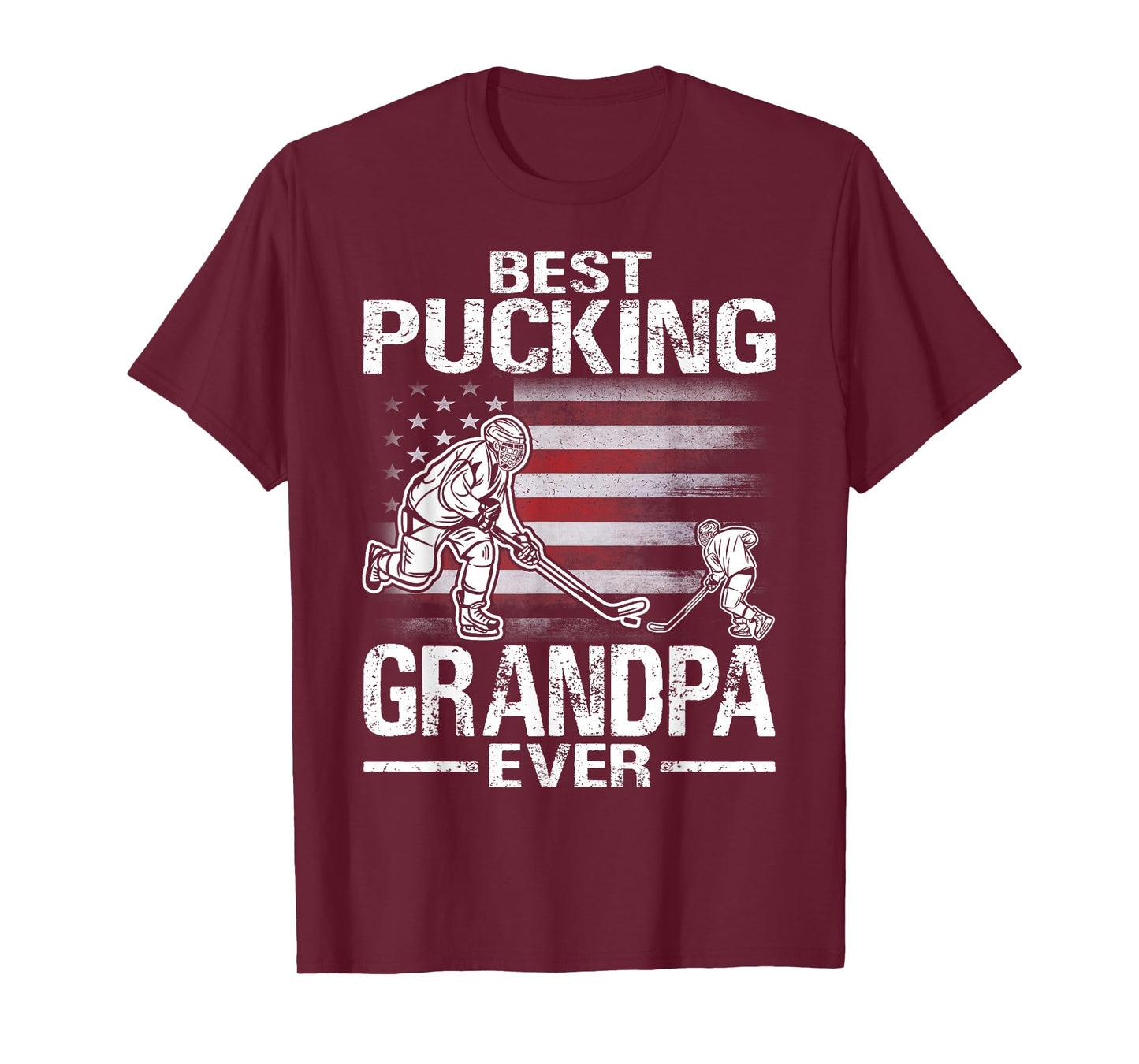 Best Pucking Grandpa Ever Hockey Father's Day Gift T-Shirt