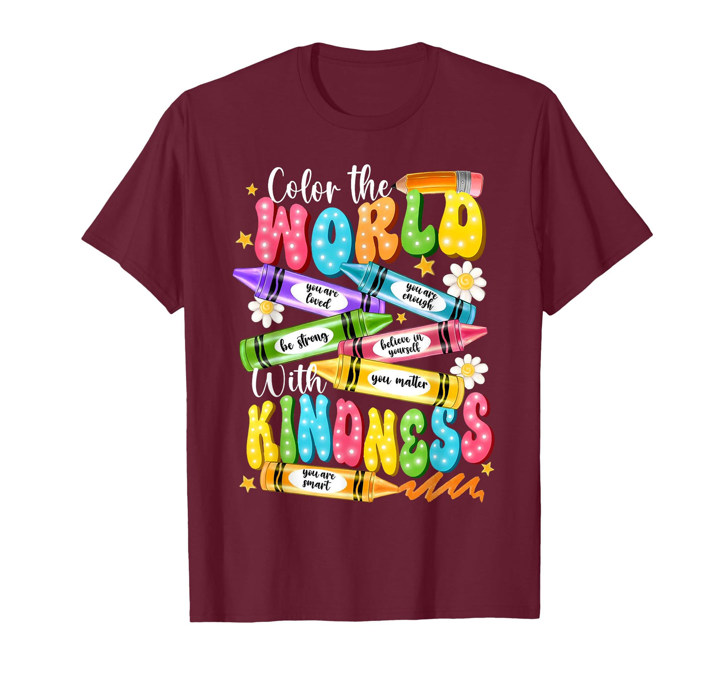Color The World with Kindness Teacher Funny Back to School T-Shirt