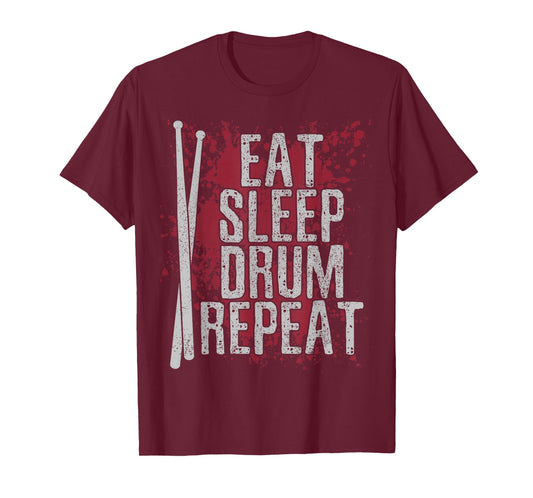 Drummer Eat Sleep Drum Repeat Drum Kit Musician Gift T-Shirt