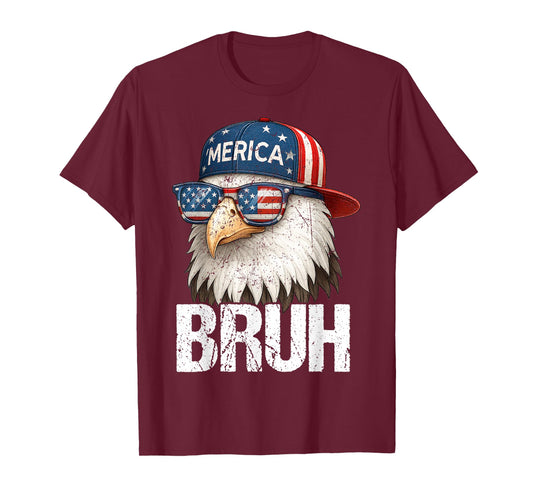 Bruh Fourth 4th of July Eagle American Patriotic Mens Boys T-Shirt
