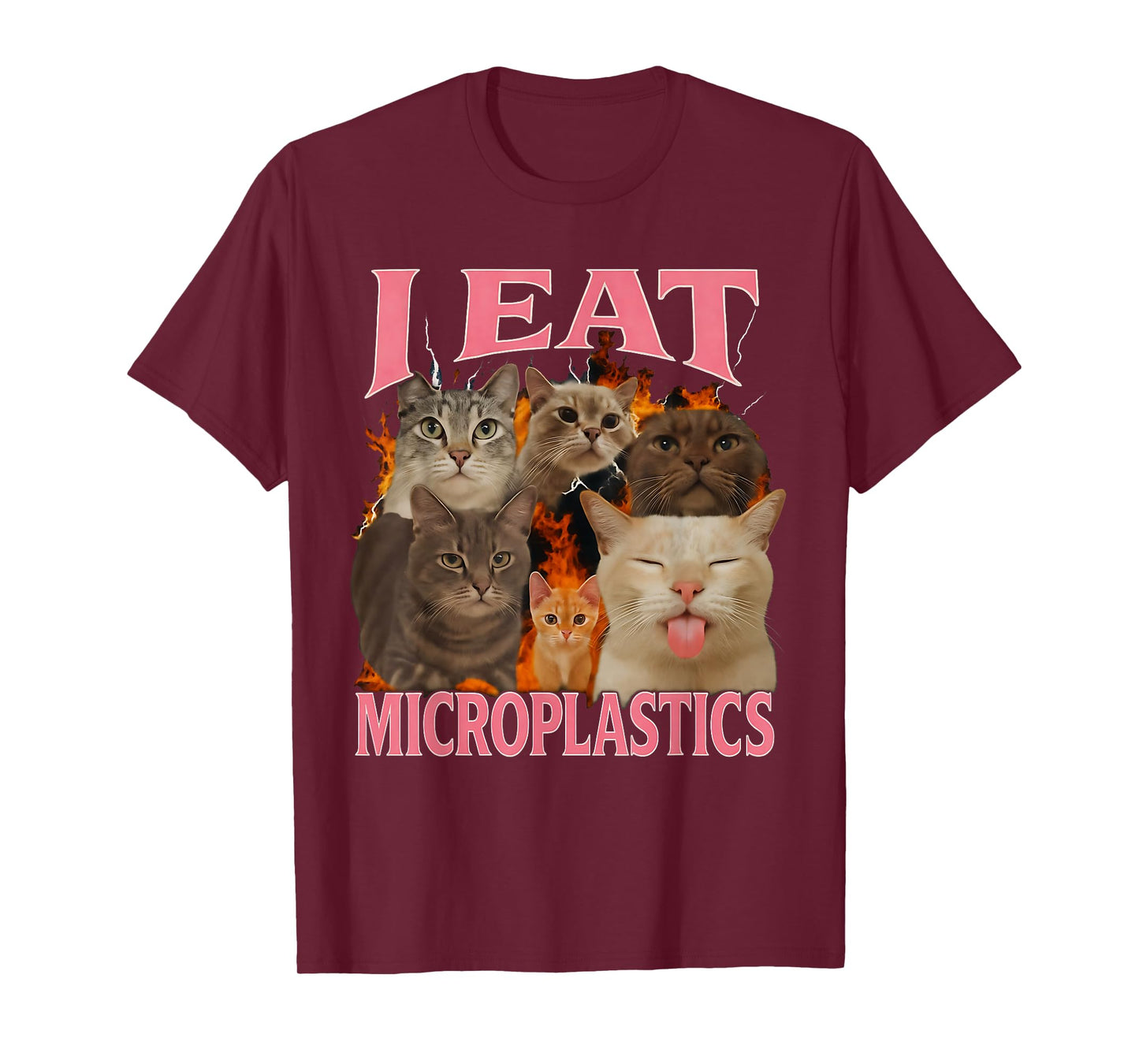I Eat Microplastics Funny Cat Meme Bootleg for Men Women T-Shirt