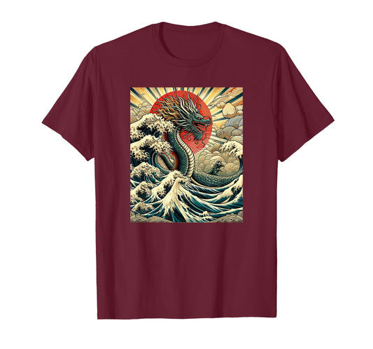 2024 Year of the Dragon with The Great Wave off Kanagawa T-Shirt