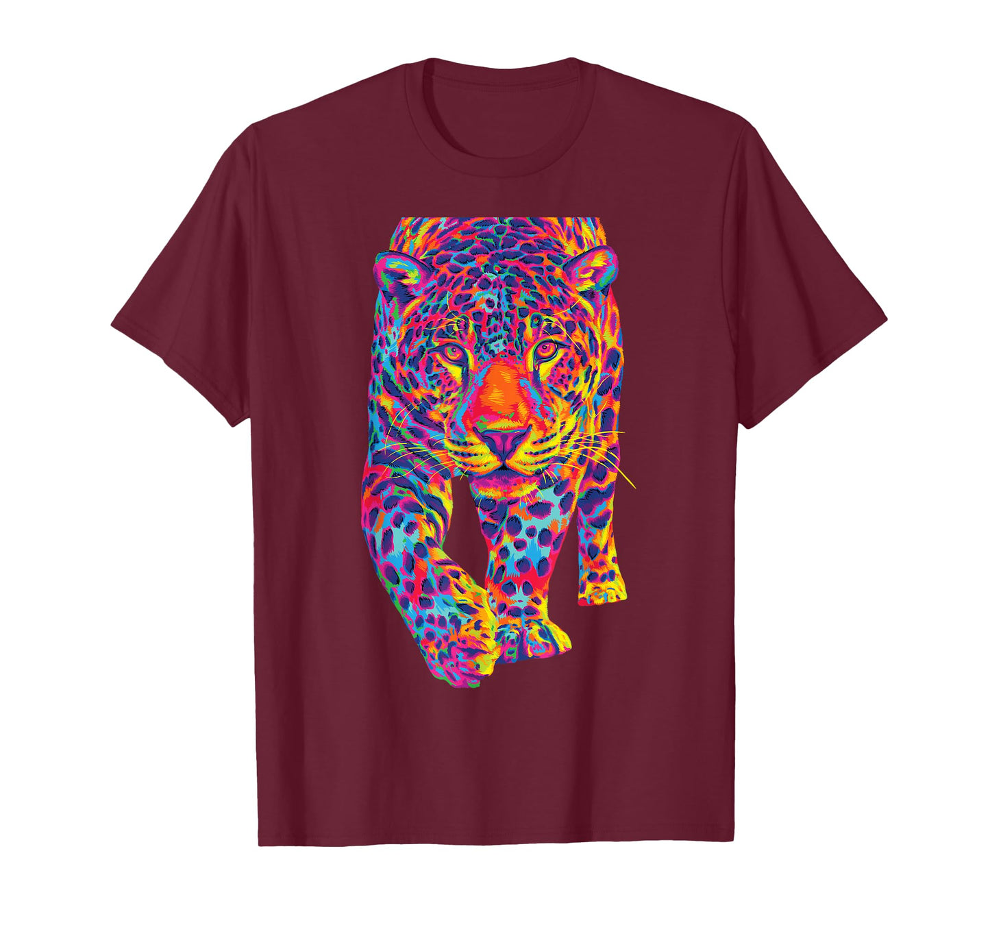 Rainbow Jaguar Abstract Colorful Cat Lover T-Shirt Small