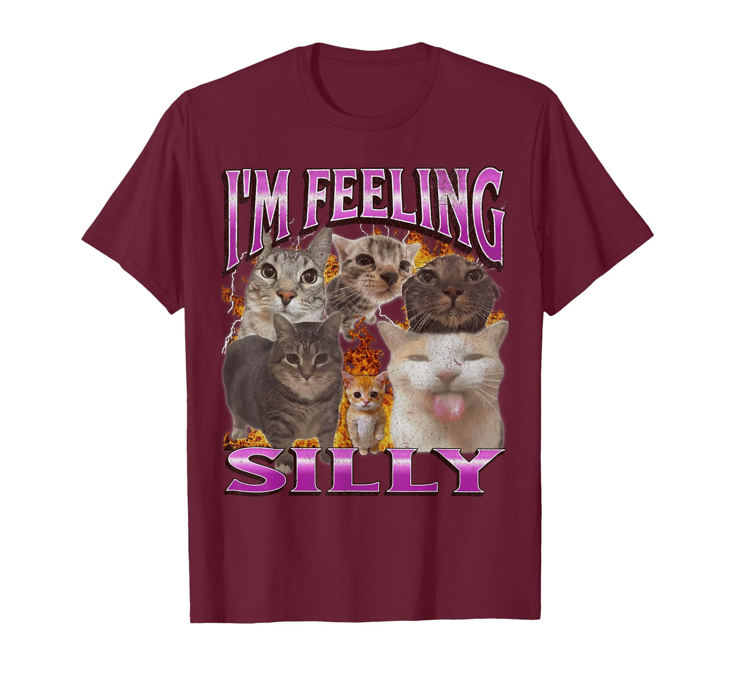 I'm Feeling Silly Funny Cat Meme Bootleg Graphic T-Shirt for Men Women