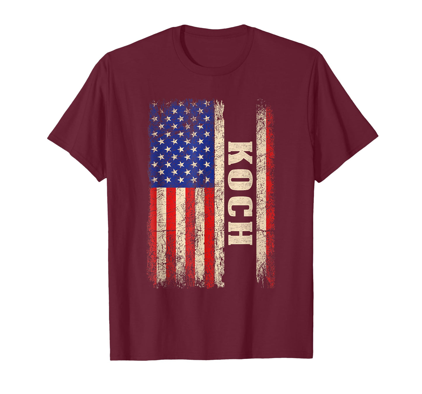 KOCH Last Name Shirt KOCH Name American Flag T-Shirt