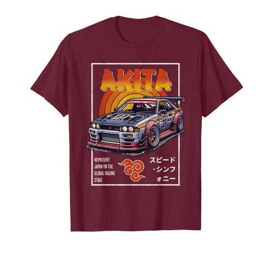 Cool Retro Vintage Japanese JDM Tokyo Japan Drift Race Car T-Shirt