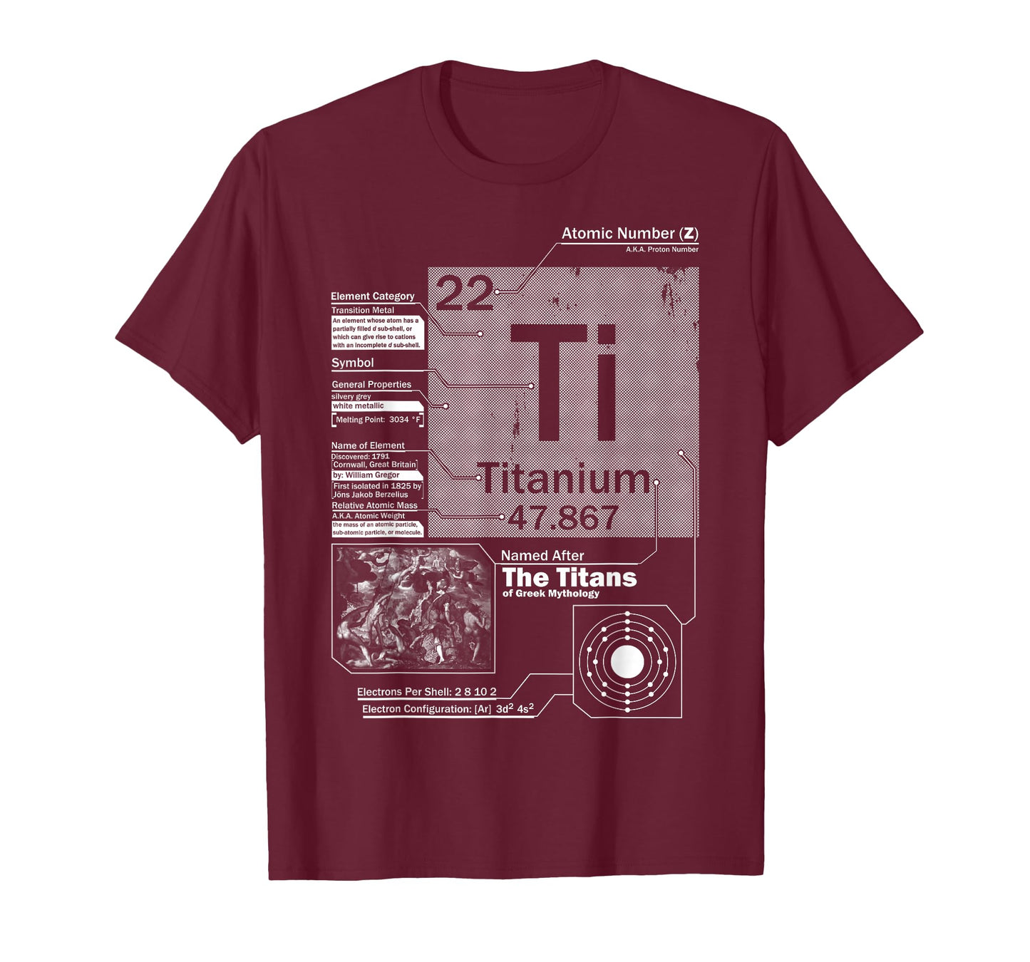 Titanium (Ti) Element | Atomic Number 22 Science T-Shirt