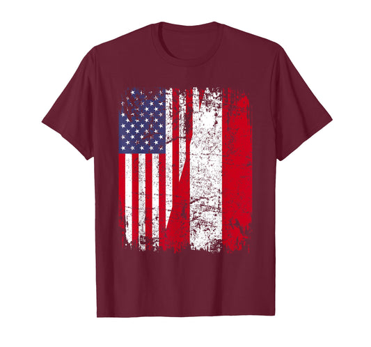 PERUVIAN ROOTS | Half American Flag | PERU FLAG Women Kids Men T-Shirt