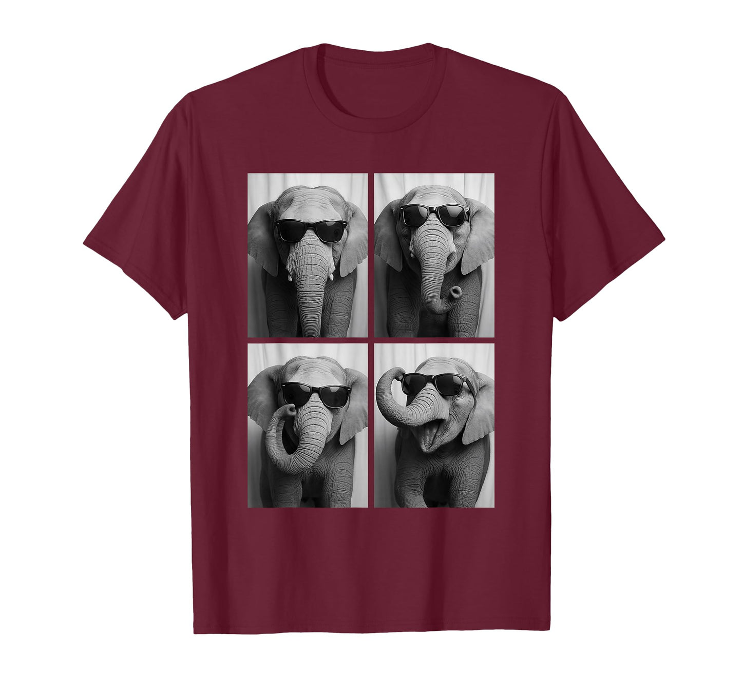 Cool Elephants Sunglasses Jungle African Animal Selfie Booth T-Shirt