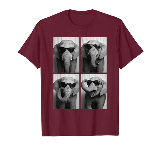 Cool Elephants Sunglasses Jungle African Animal Selfie Booth T-Shirt
