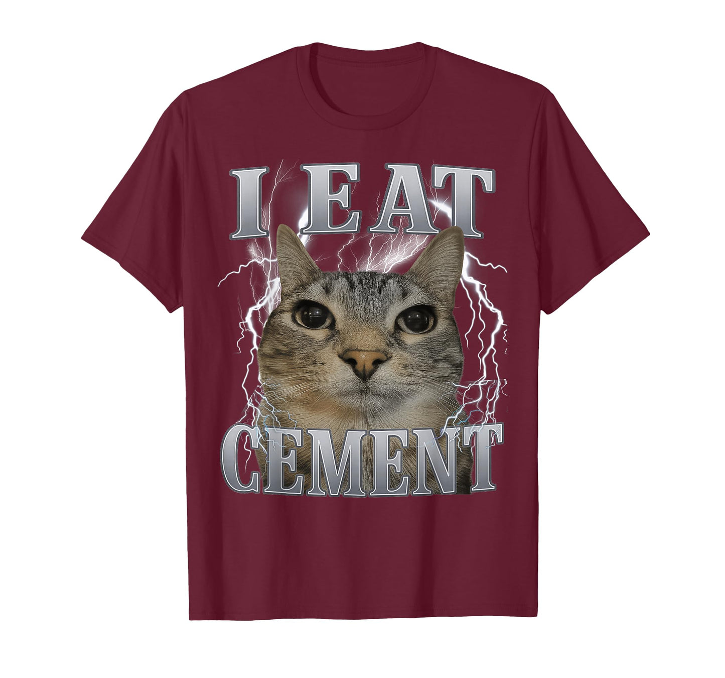 I Eat Cement Silly Cat Meme Funny Men Women Kids Graphic T-Shirt