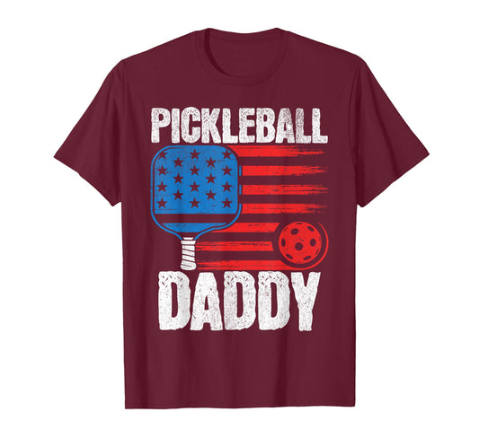 Pickleball Dad Daddy Pickleball For Men Mens 4th Of July T-Shirt