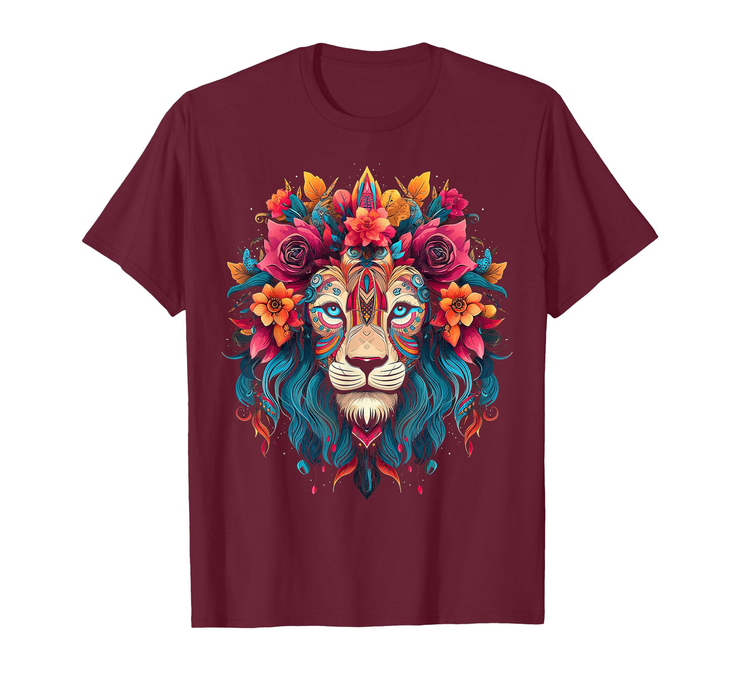 Lion Colourful Lions from Africa Day of the Dead T-Shirt