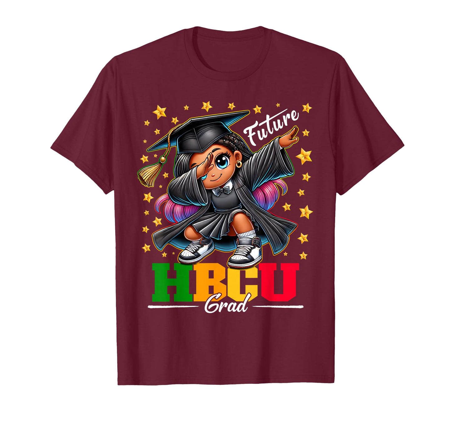 Proud Historical Black Colleges and Universities Future HBCU Grad Dabbing Girl Graduation T-Shirt for Girls Kids - Black - Small