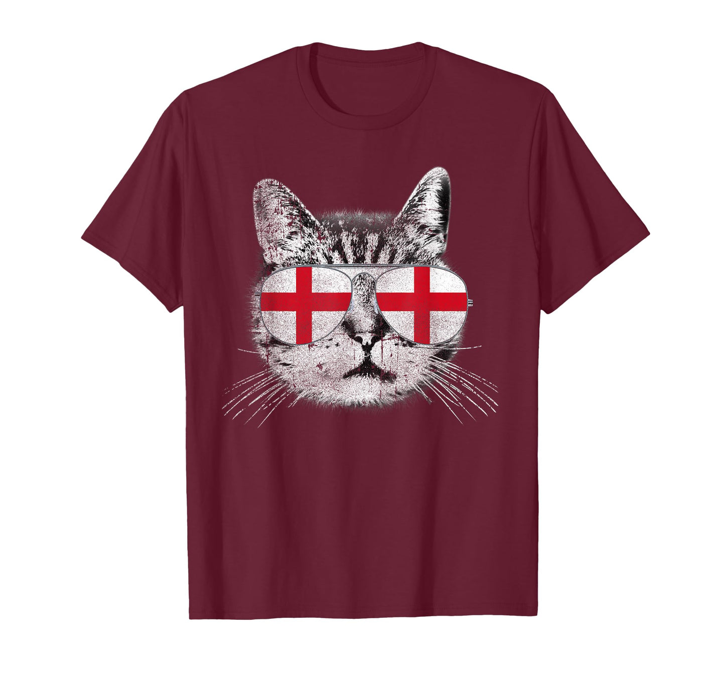 England - Flag Cat Vintage Men Women Graphic Cool T-Shirt