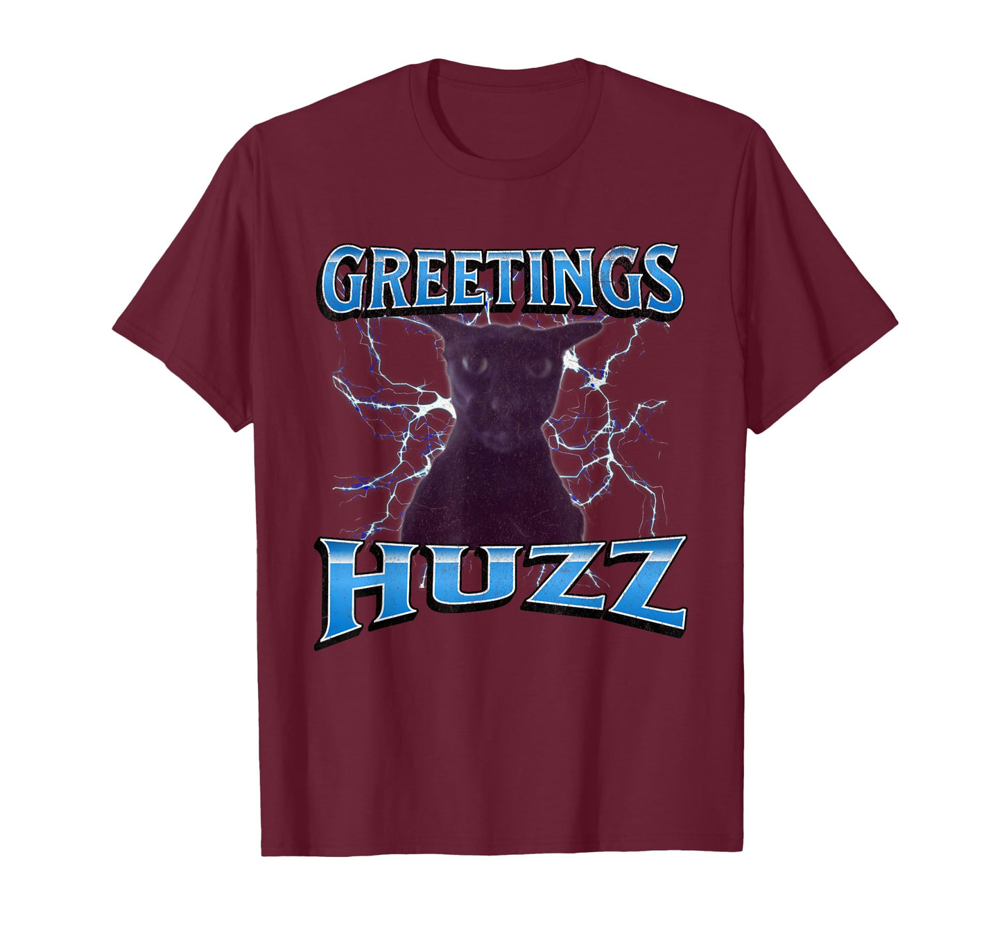 Greetings Huzz Funny Larry Cat Meme Bootleg Graphic T-Shirt for Men Women