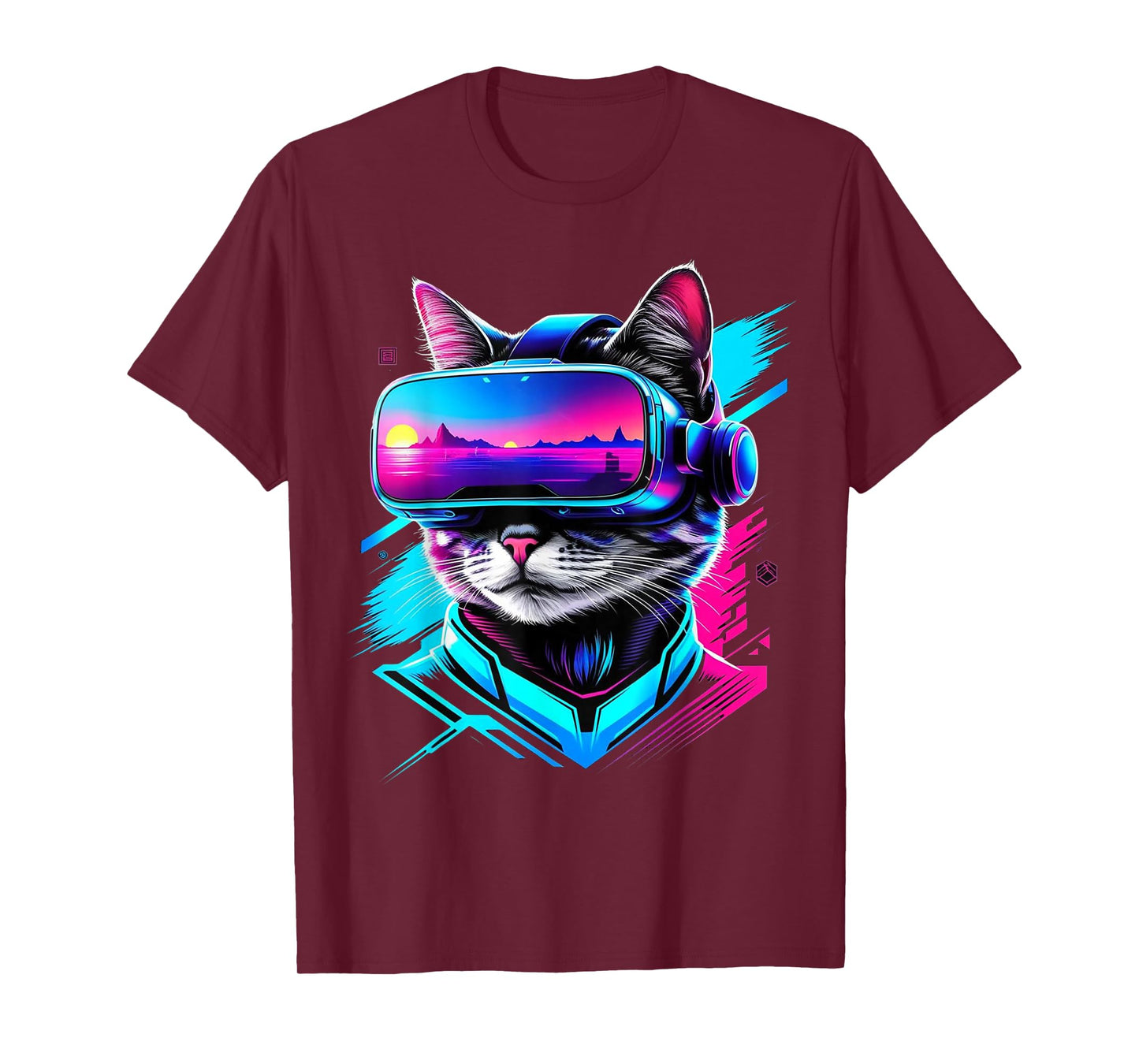 Funny VR Gamer Cat In VR Headset Virtual Reality Gaming T-Shirt