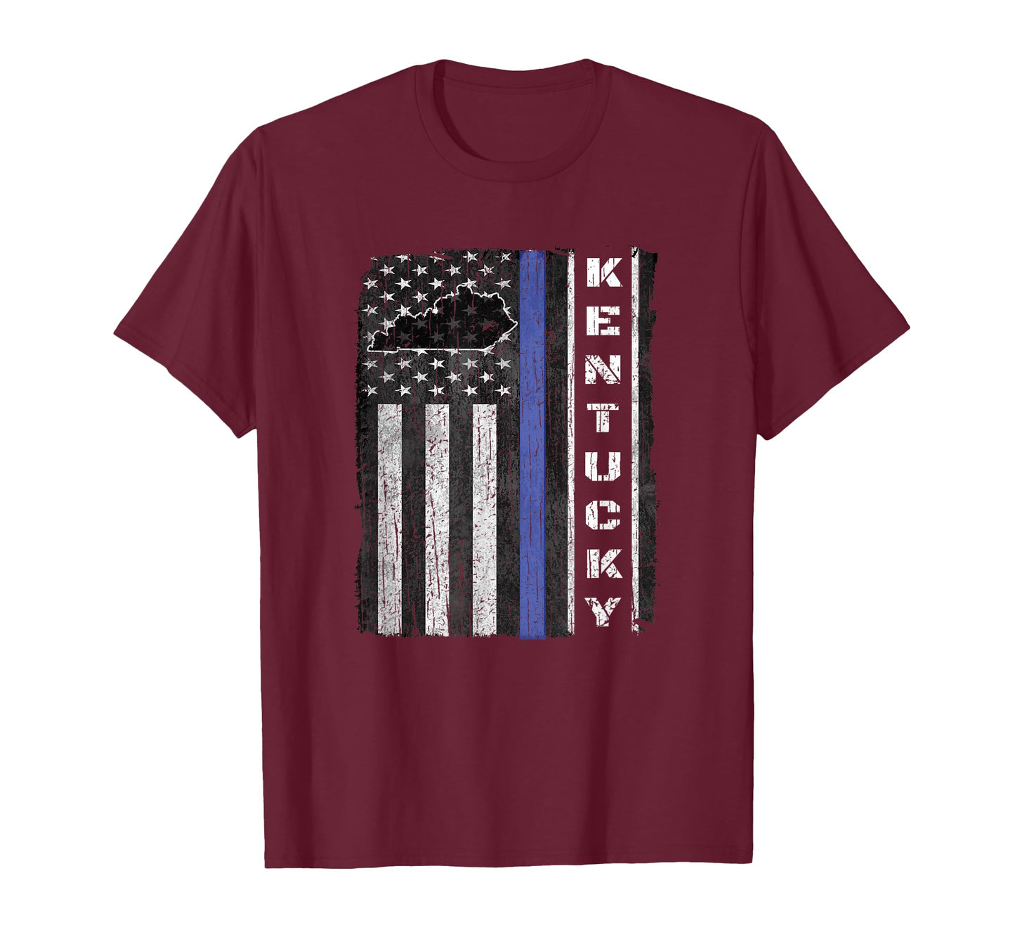 Kentucky Thin Blue Line Police Week USA Flag Gift Dad Cop T-Shirt